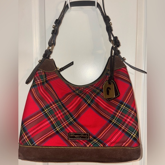 🎄 Vintage Dooney & Bourke Tartan Plaid Holiday Shoulder Bag - Picture 1 of 16